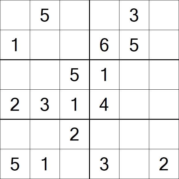 Sudoku 6x6 - Easy