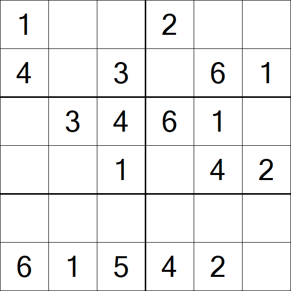 Sudoku 6x6 - Easy