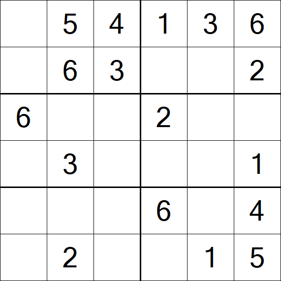 Sudoku 6x6 - Easy