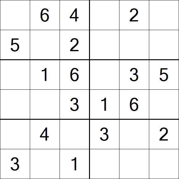 Sudoku 6x6 - Einfach