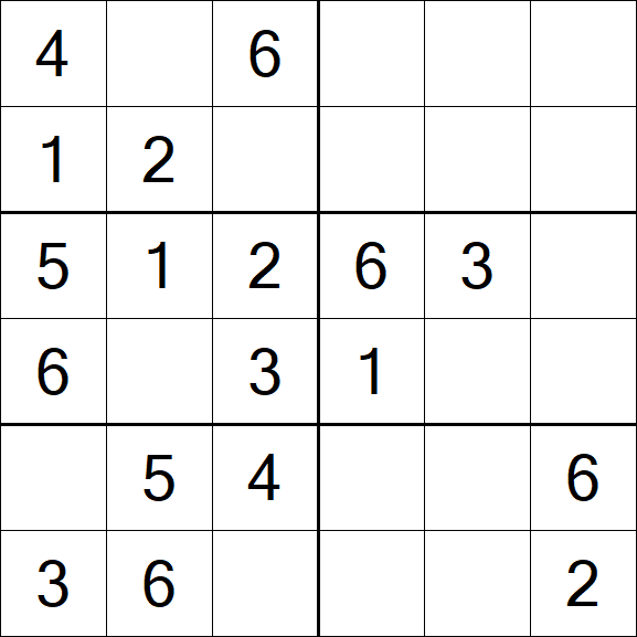 Sudoku 6x6 - Einfach