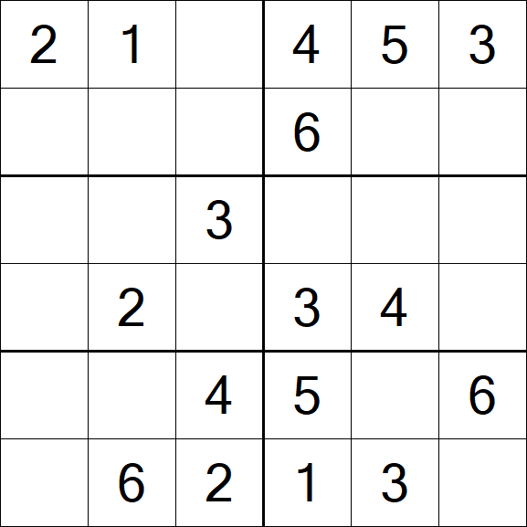 Sudoku 6x6 - Easy