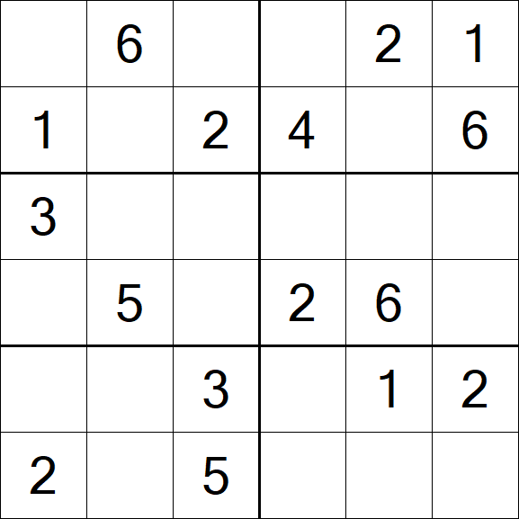 Sudoku 6x6 - Easy