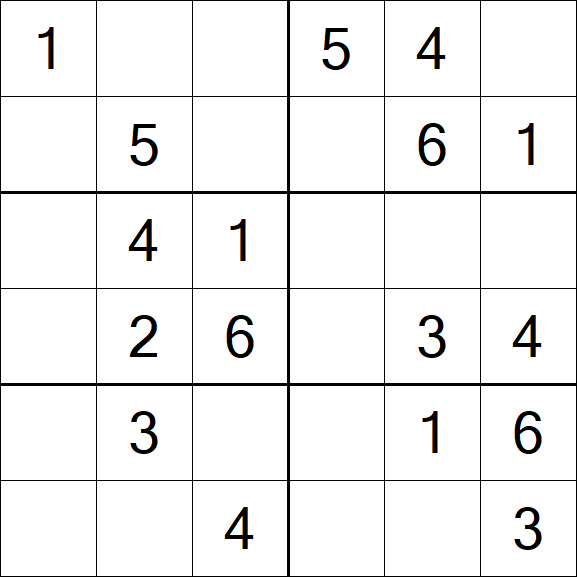 Sudoku 6x6 - Easy