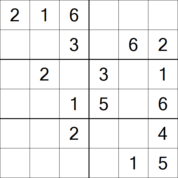 Sudoku 6x6 - Easy