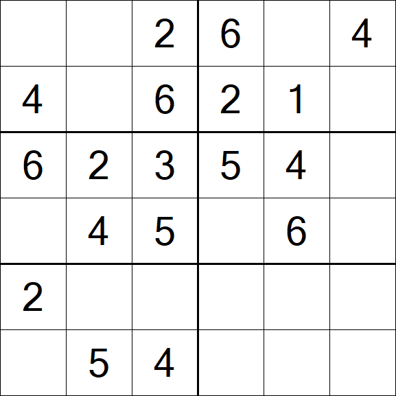 Sudoku 6x6 - Easy
