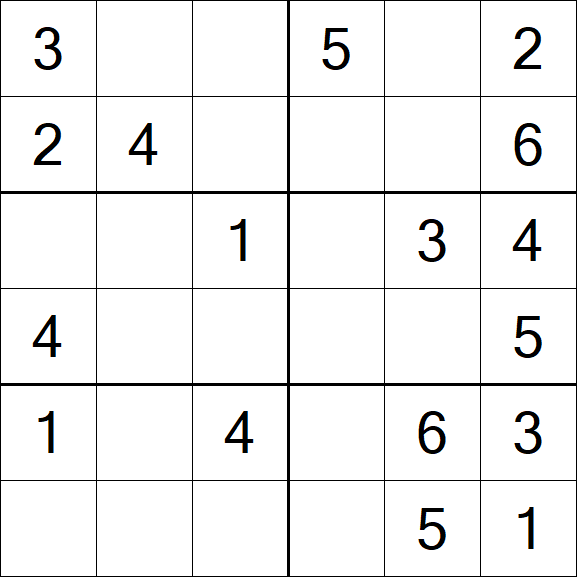 Sudoku 6x6 - Fácil