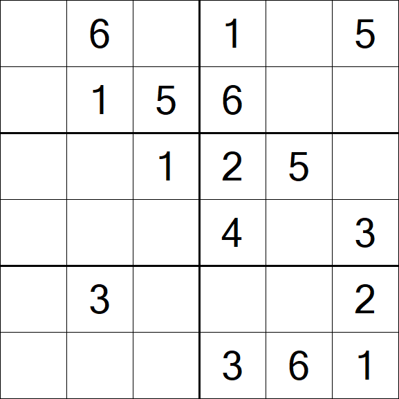 Sudoku 6x6 - Fácil