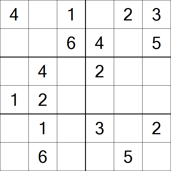 Sudoku 6x6 - Fácil