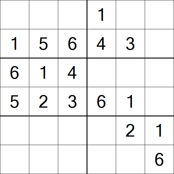 Sudoku 6x6 - Easy