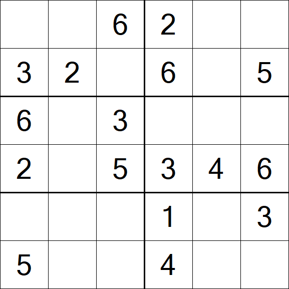 Sudoku 6x6 - Easy