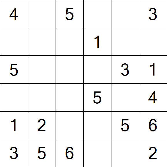 Sudoku 6x6 - Easy