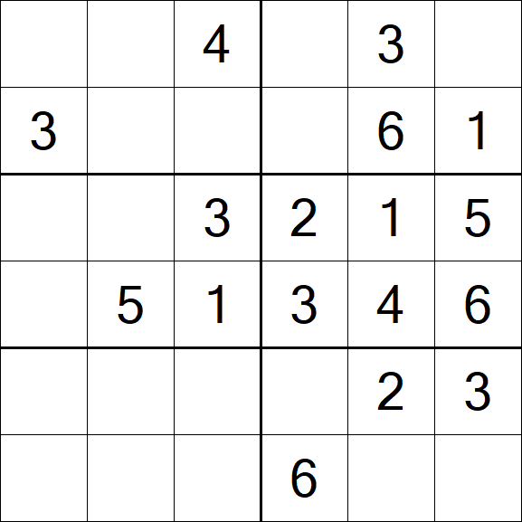Sudoku 6x6 - Easy