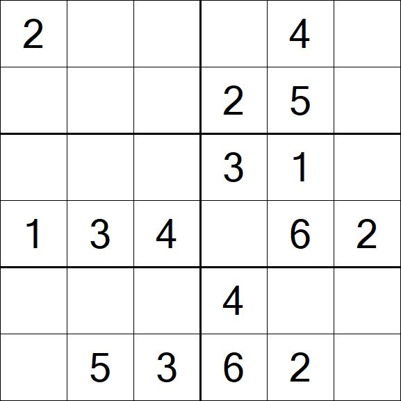 Sudoku 6x6 - Easy
