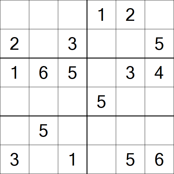 Sudoku 6x6 - Easy