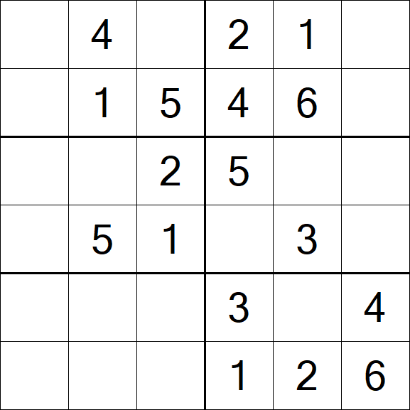 Sudoku 6x6 - Easy