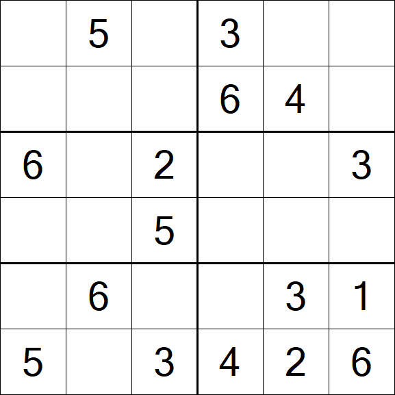 Sudoku 6x6 - Simple