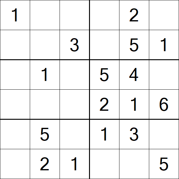 Sudoku 6x6 - Easy