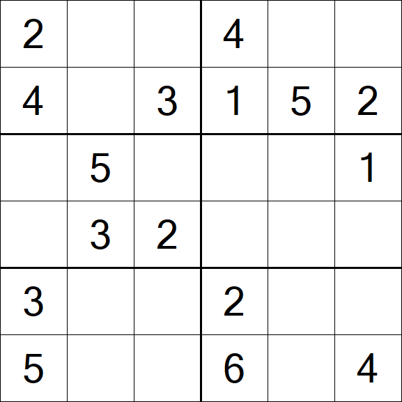 Sudoku 6x6 - Easy