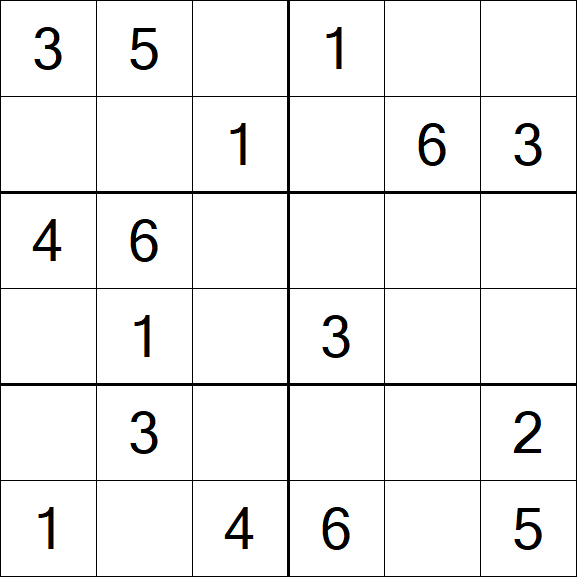 Sudoku 6x6 - Simple