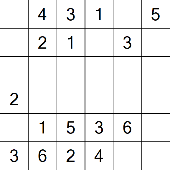 Sudoku 6x6 - Simple