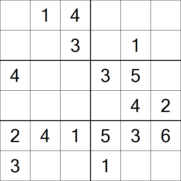 Sudoku 6x6 - Simple