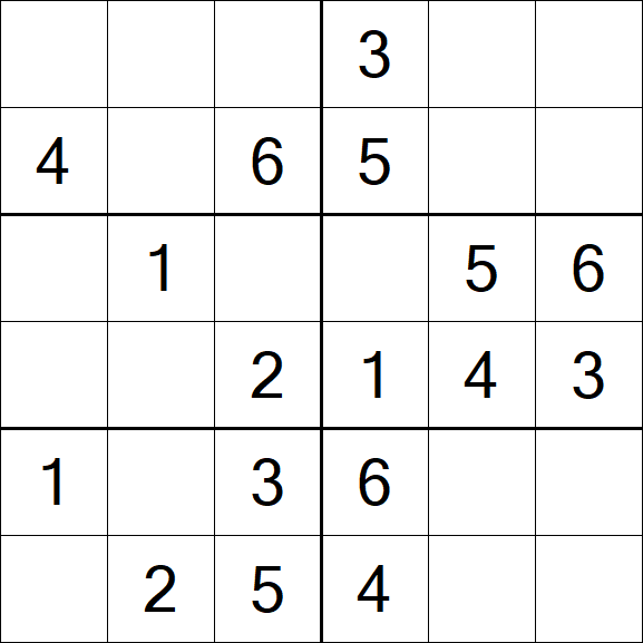 Sudoku 6x6 - Simple