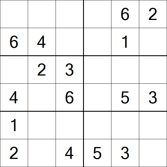 Sudoku 6x6 - Simple