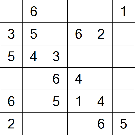Sudoku 6x6 - Easy