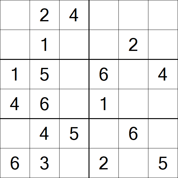 Sudoku 6x6 - Easy