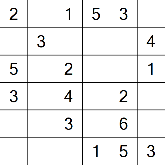 Sudoku 6x6 - Easy