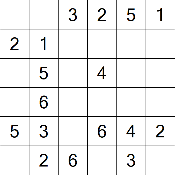 Sudoku 6x6 - Easy