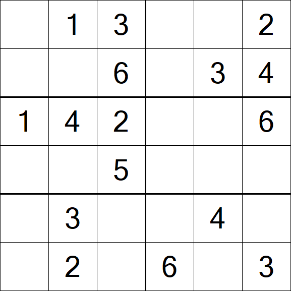 Sudoku 6x6 - Easy