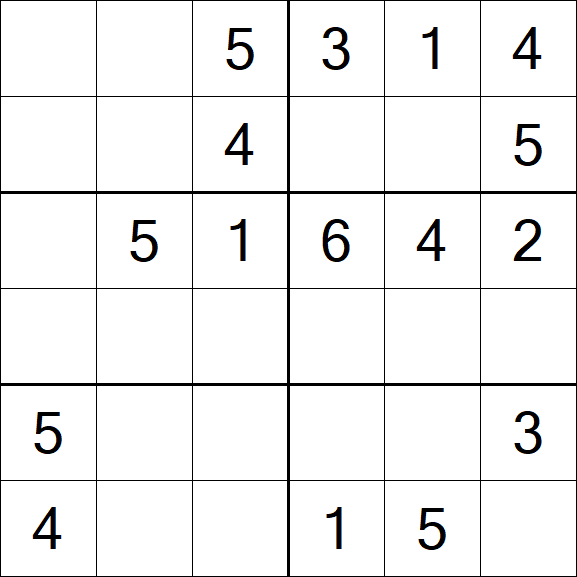 Sudoku 6x6 - Fácil