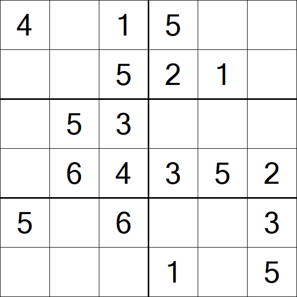 Sudoku 6x6 - Einfach