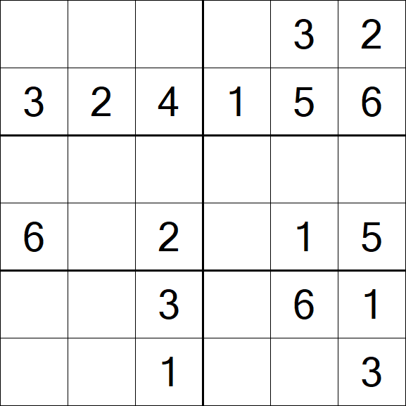 Sudoku 6x6 - Einfach