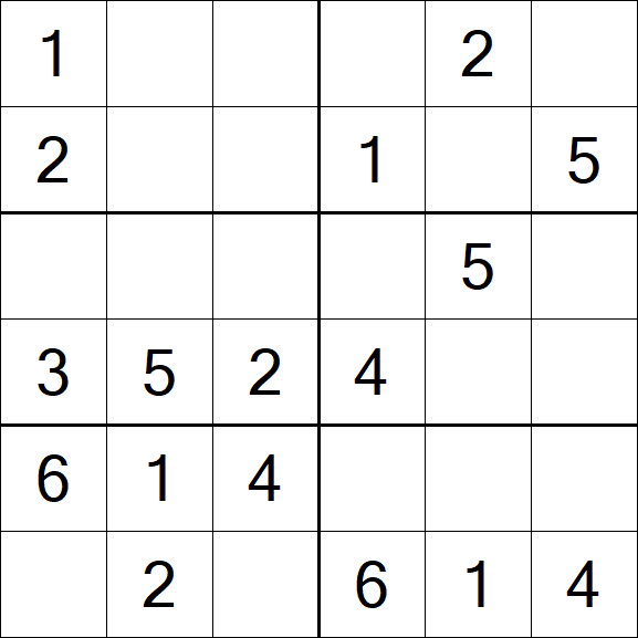Sudoku 6x6 - Einfach