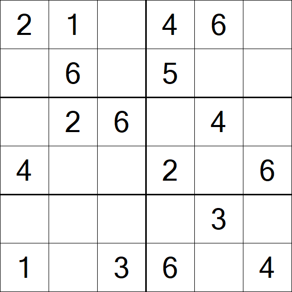 Sudoku 6x6 - Simple