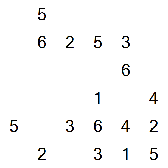 Sudoku 6x6 - Simple