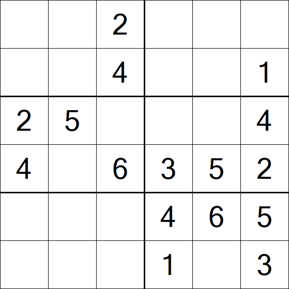 Sudoku 6x6 - Fácil