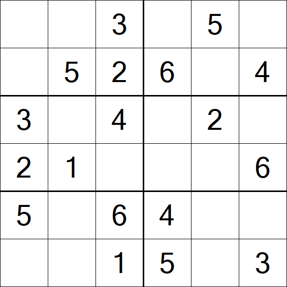 Sudoku 6x6 - Fácil