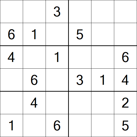 Sudoku 6x6 - Fácil