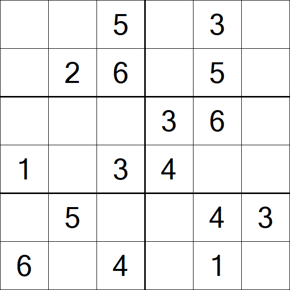 Sudoku 6x6 - Fácil
