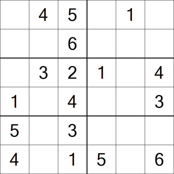 Sudoku 6x6 - Fácil