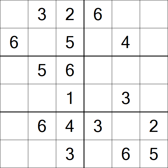 Sudoku 6x6 - Fácil