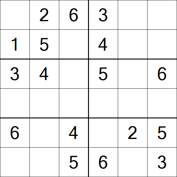 Sudoku 6x6 - Easy