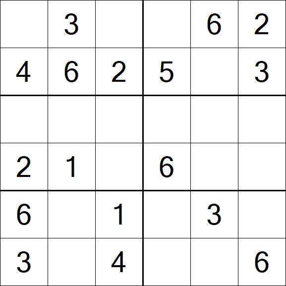 Sudoku 6x6 - Easy