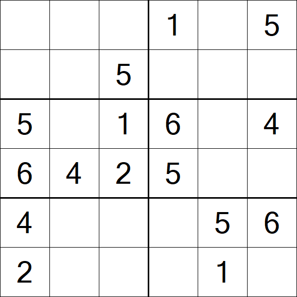 Sudoku 6x6 - Easy