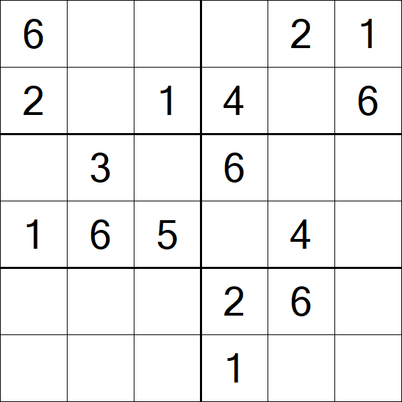 Sudoku 6x6 - Easy