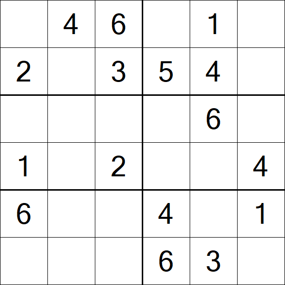Sudoku 6x6 - Einfach